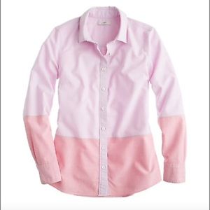 EUC J Crew colorblock oxford button down shirt